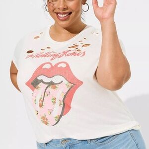TORRID - Rolling Stones Relaxed Fit Destructed Graphic T-Shirt - 00 / M-L / 10